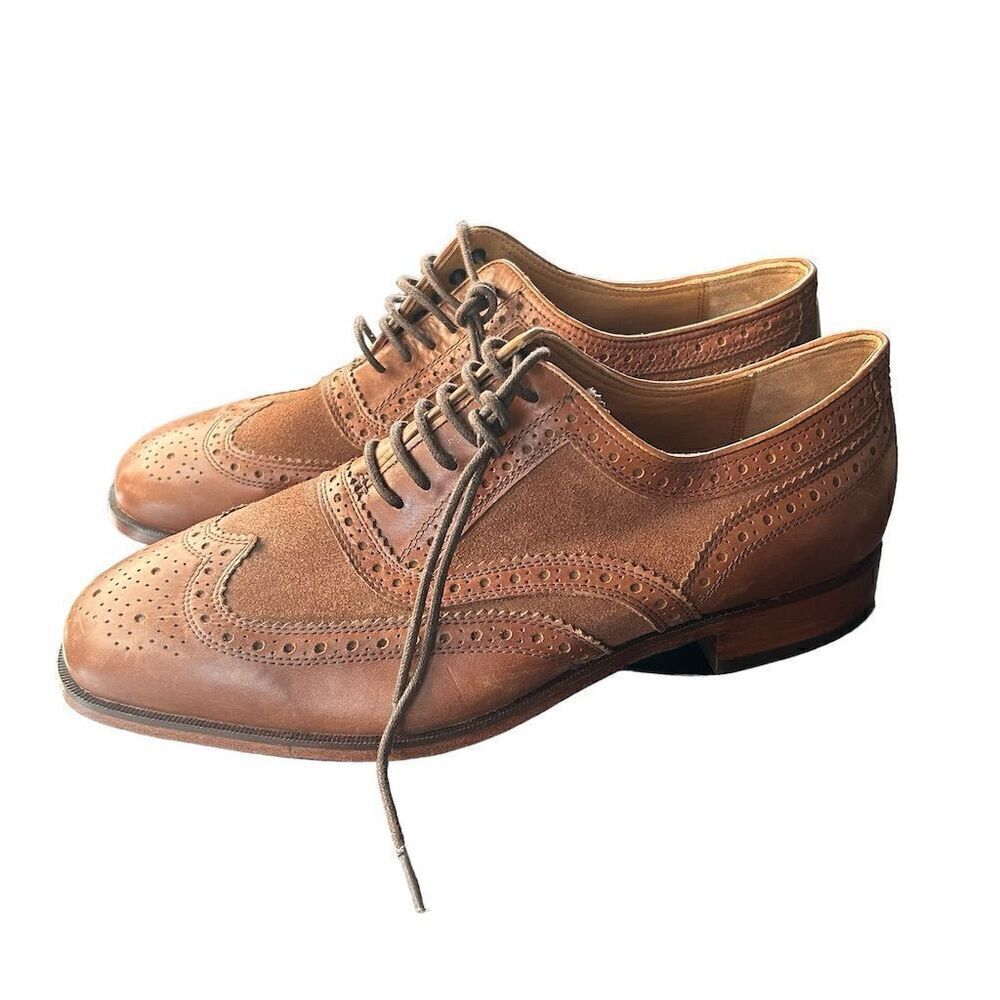 Florsheim Marlton Men's Wingtip Dress Shoes Brown Leather & Suede Size 9.5D